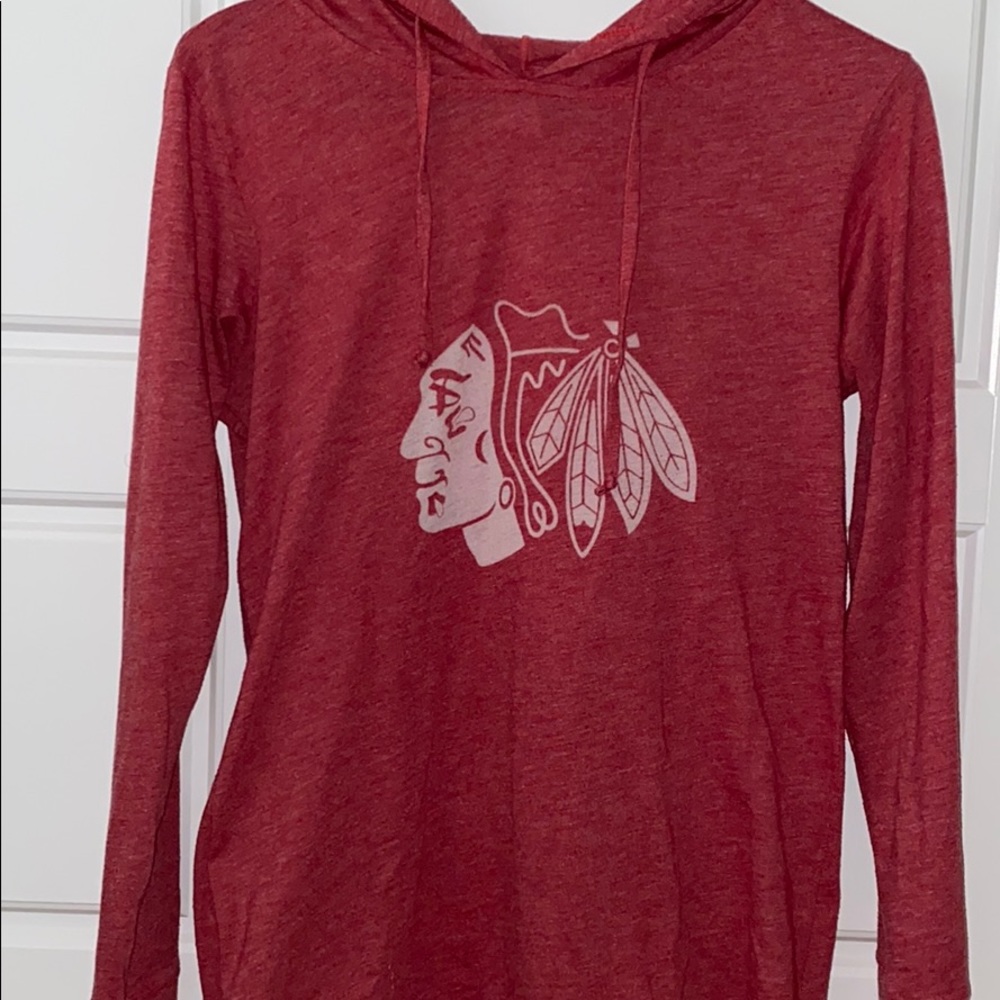Red Hooded Chicago Blackhawks Longsleeve